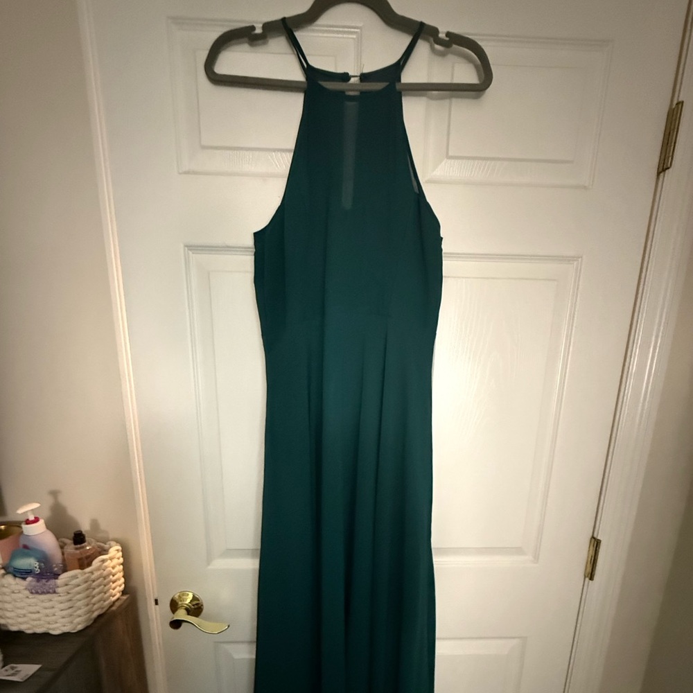 Elegant Green Halter Dress